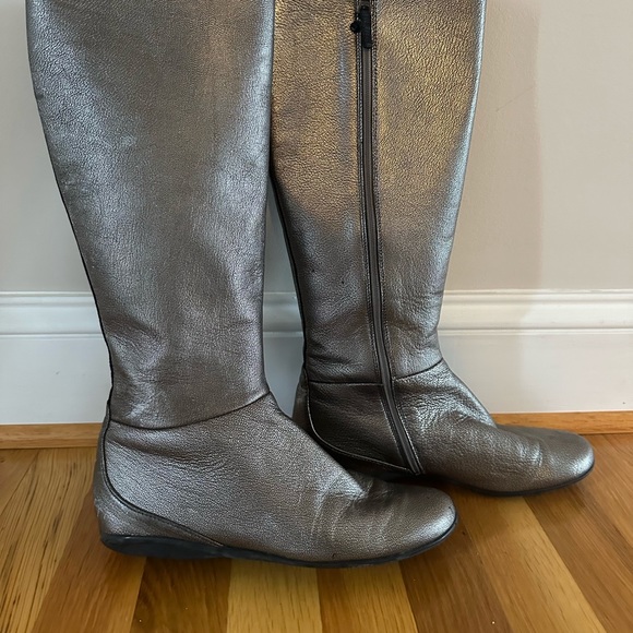 Prada Bronze Knee High Leather Boots - Picture 7 of 7